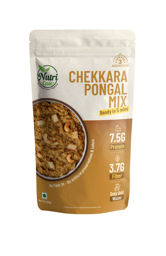Nutriease Chekkara Pongal Mix Ready to Cook | Instant Sweet Pongal | Just Add Water | Ready in 5 Minutes | Travel Friendly Food | No Palm Oil | 100g