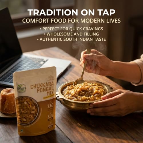 Nutriease Chekkara Pongal Mix Ready to Cook | Instant Sweet Pongal | Just Add Water | Ready in 5 Minutes | Travel Friendly Food | No Palm Oil | 100g
