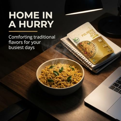 Pulihora Rice Meal Ready to Cook Puliyogare Rice Home Style South Indian Tasty Food, Travel Friendly 100g